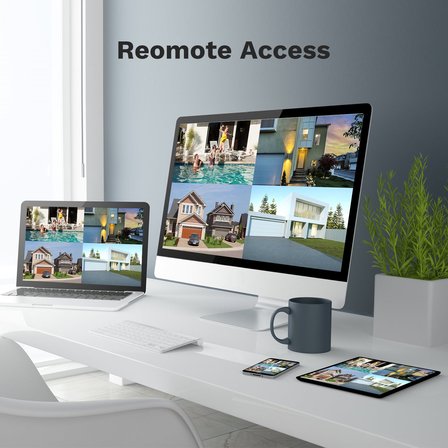 Lifoarey 1080P 8CH Wired Security System with Build-in 1TB HDD