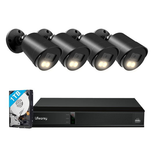 Lifoarey 1080P 8CH Security System System with Build-in 1TB HDD