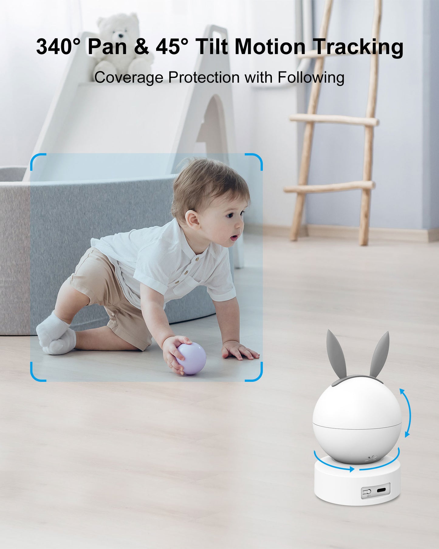 4MP Video Baby Monitor with Camera and Audio, WiFi Pet Camera, 2 Way Video, Motion Detection, Night Vision, App Control,Q45